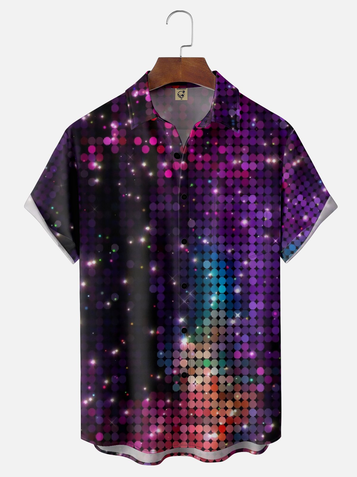 Moisture-wicking Art Polka Dot Disco Pocket Casual Shirt