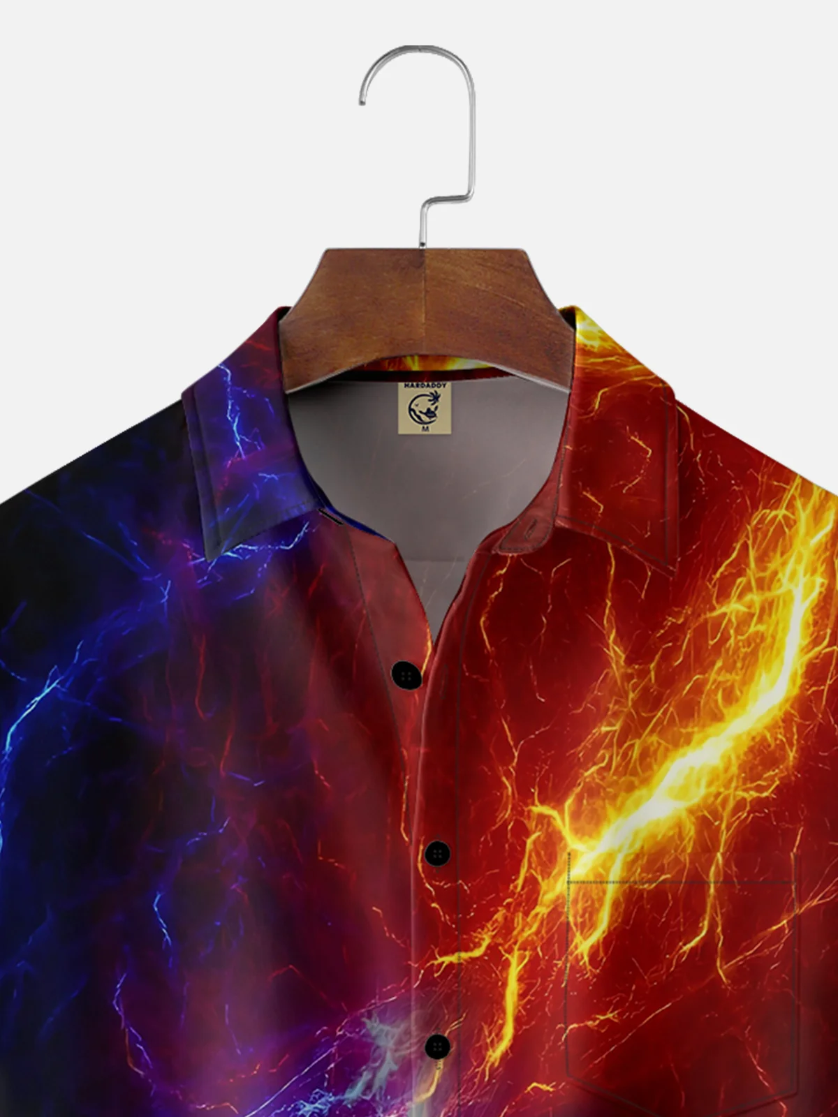 Moisture-wicking Magic Lightning Chest Pocket Hawaiian Shirt