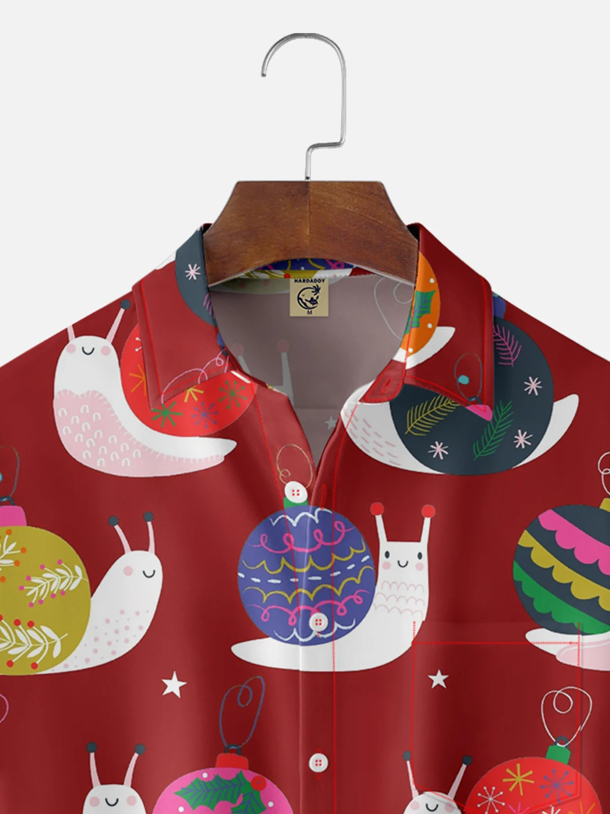 Moisture-wicking Christmas Decoration Hanging Ball Snail Pocket Casual Shirt