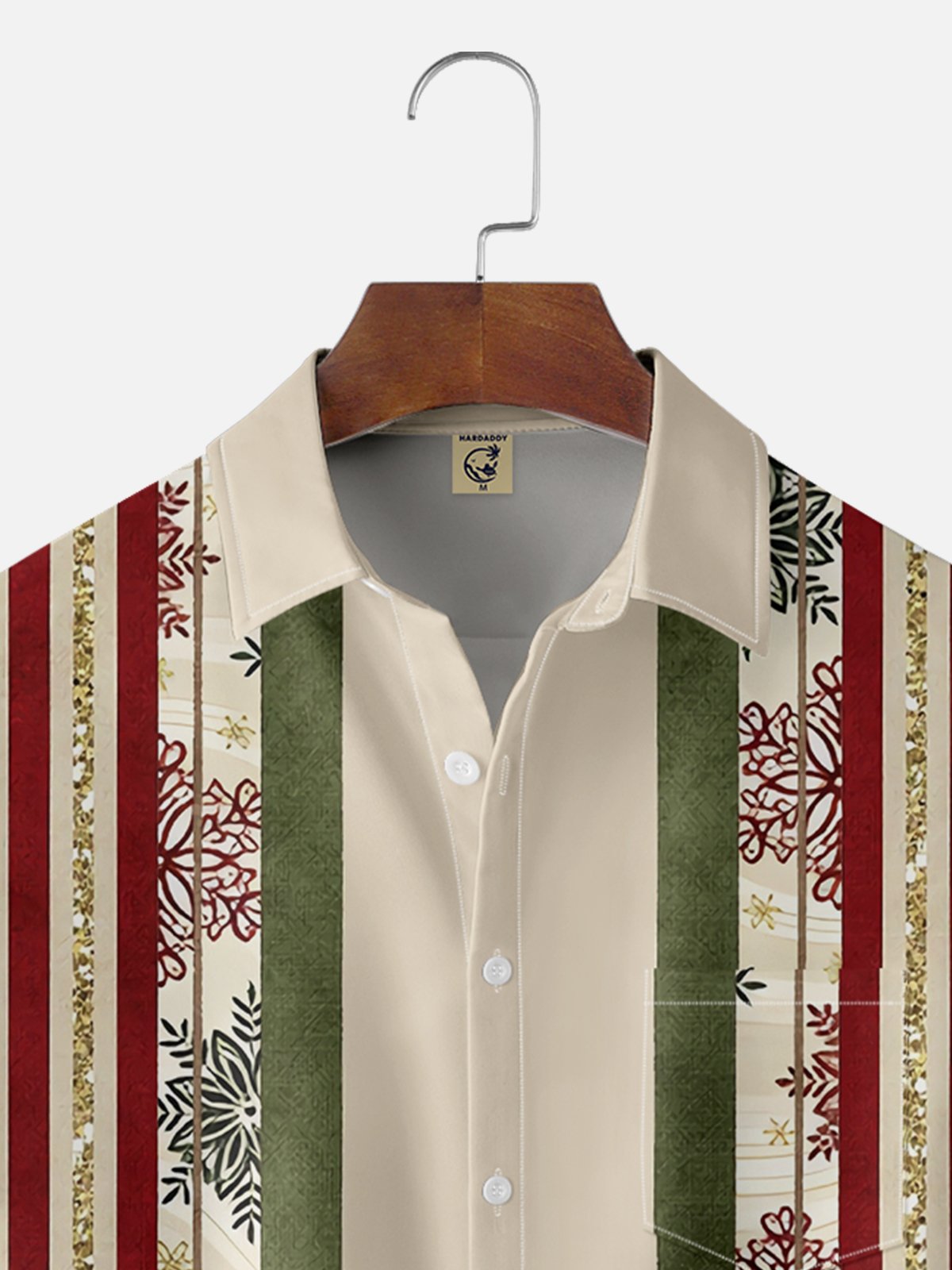 Moisture-wicking Christmas Snowflakes Chest Pocket Bowling Shirt