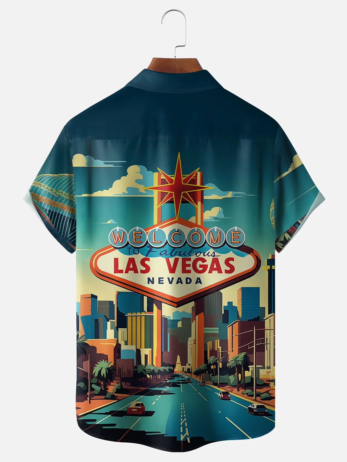 Moisture-wicking Casino Las Vegas Chest Pocket Casual Shirt