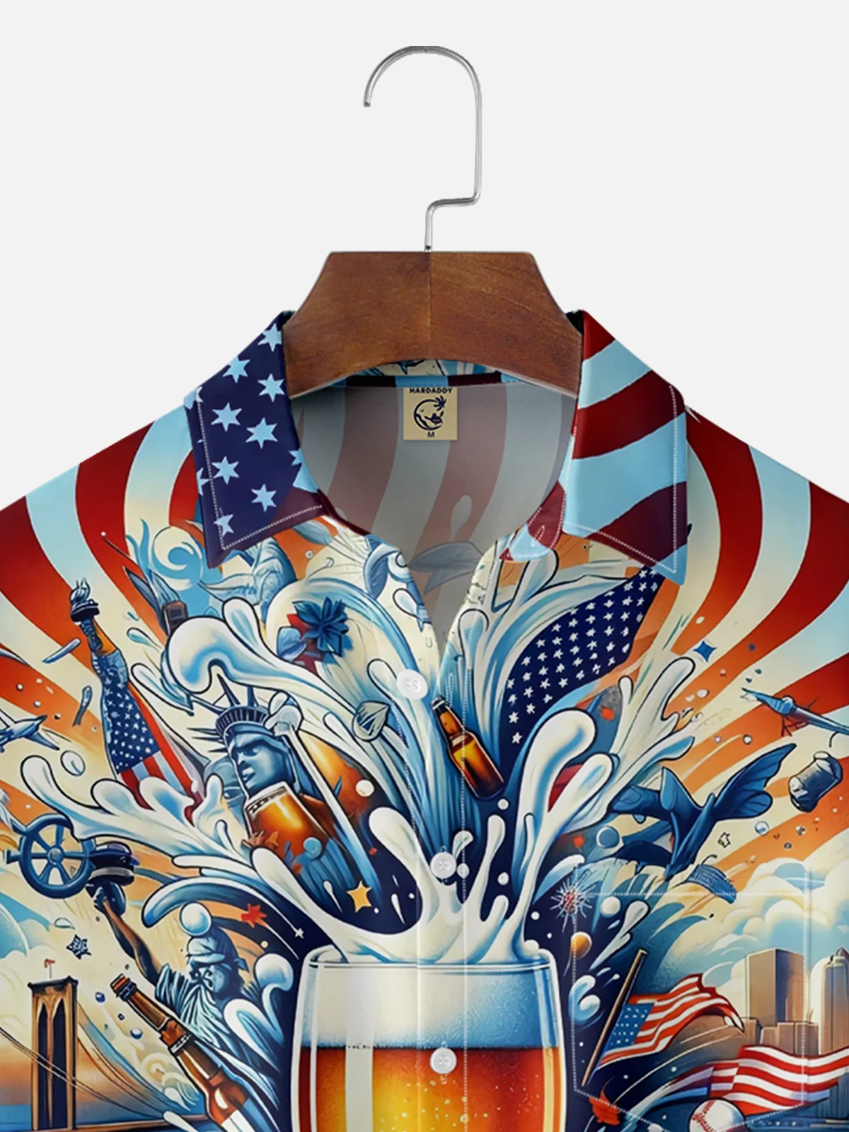 Moisture Wicking American Beer Festival Chest Pocket Hawaiian Shirt