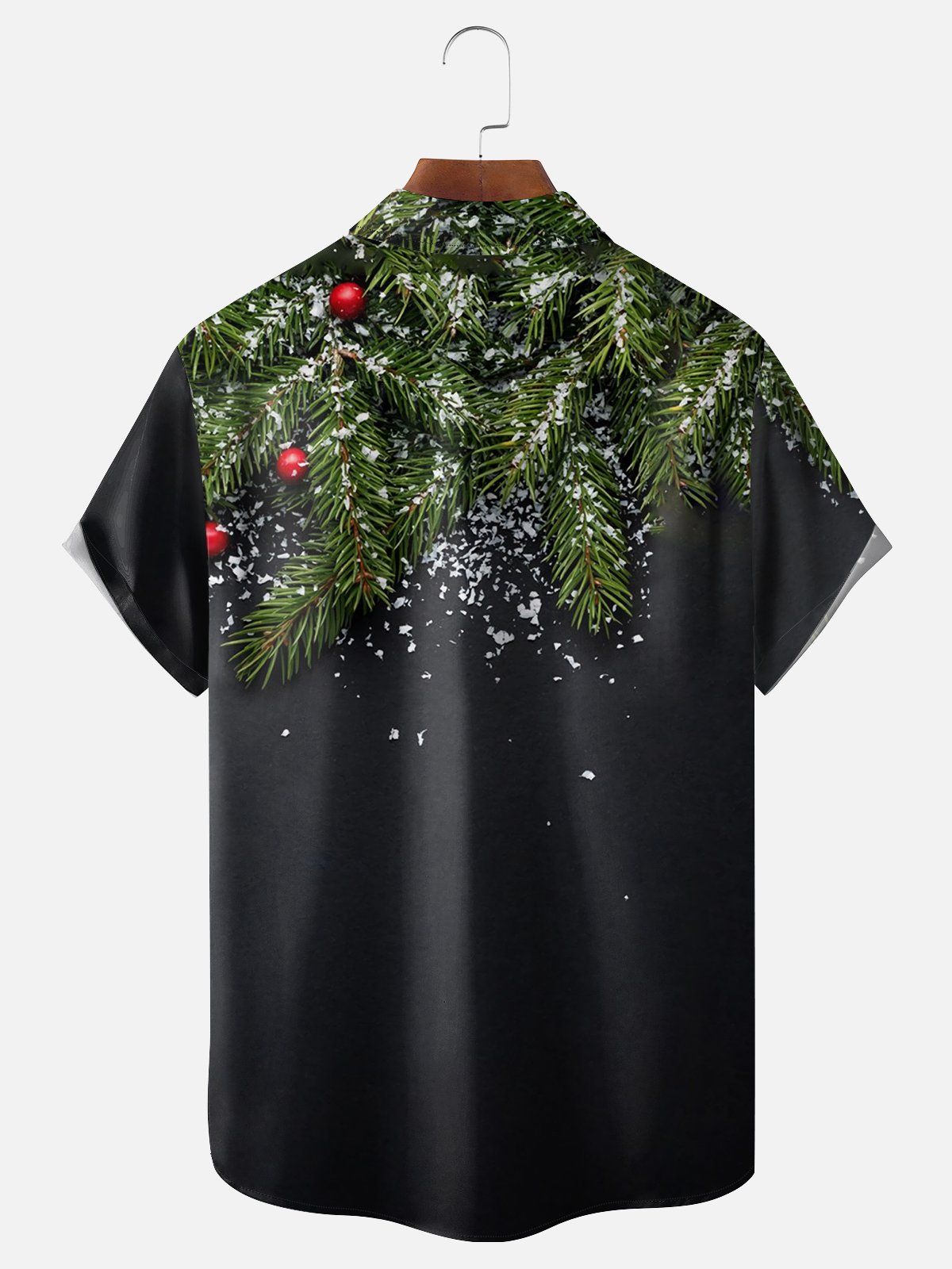 Moisture-wicking Christmas Planet Robot Chest Pocket Hawaiian Shirt