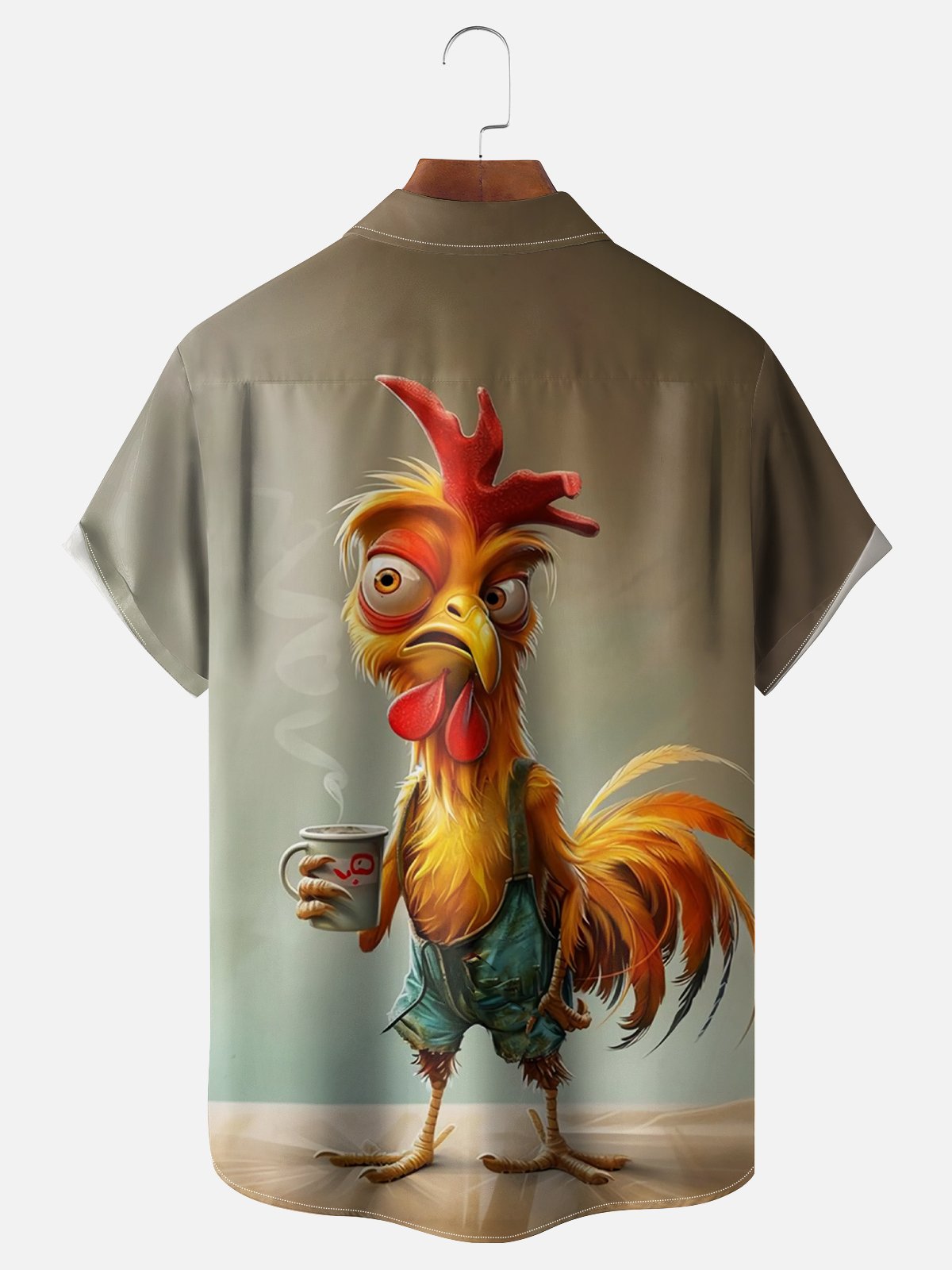 Moisture Wicking Chicken Chest Pocket Hawaiian Shirt