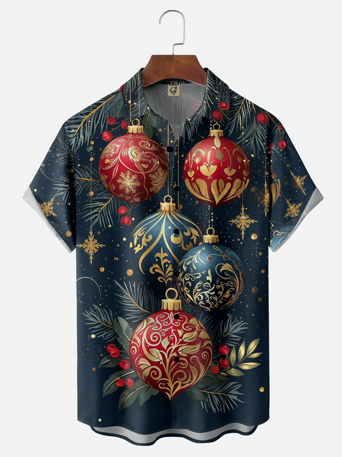 Moisture-wicking Christmas Decoration Hanging Ball Pocket Casual Shirt