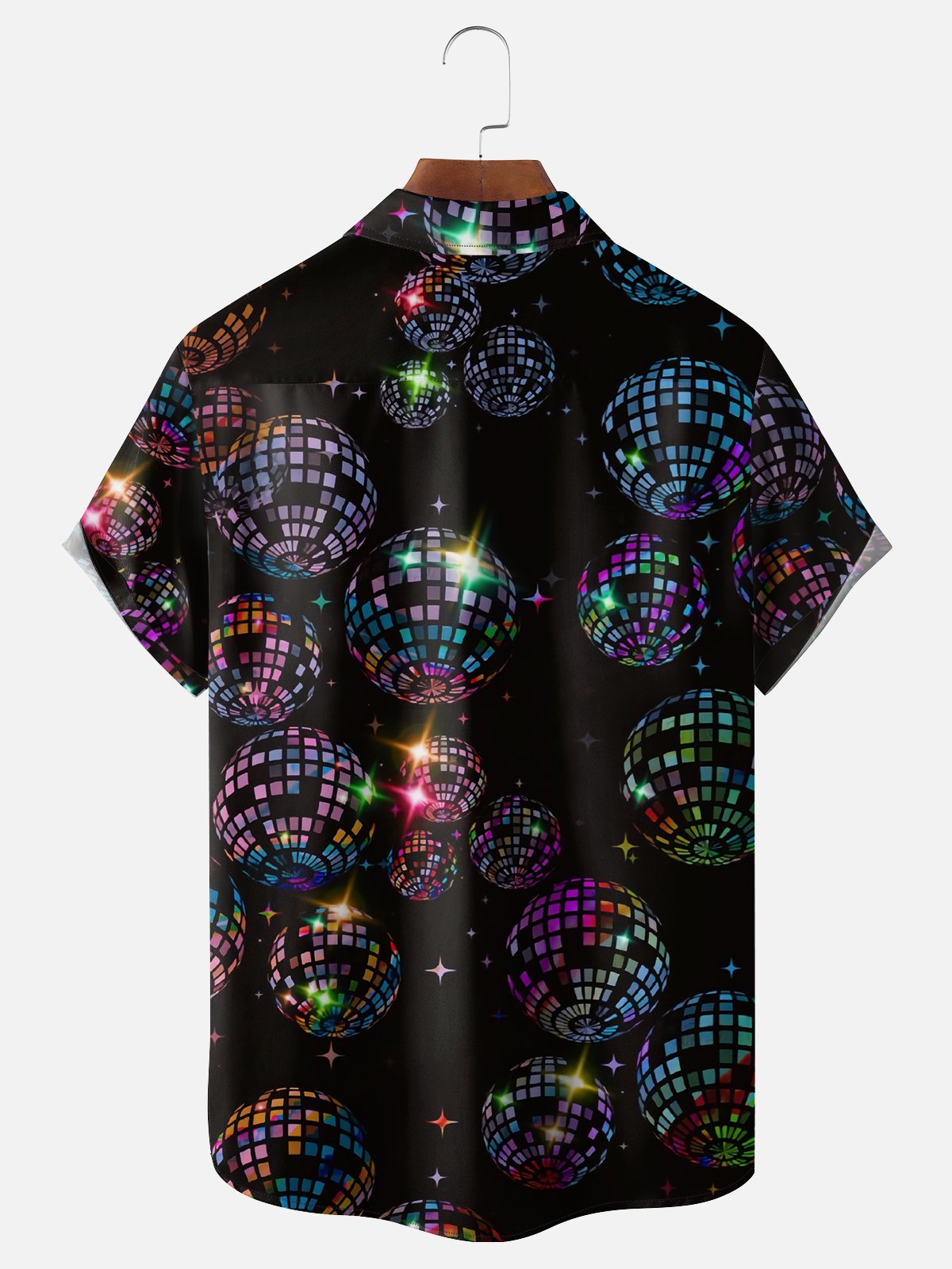 Moisture-wicking Disco Party Lanterns Chest Pocket Funky Party Shirt