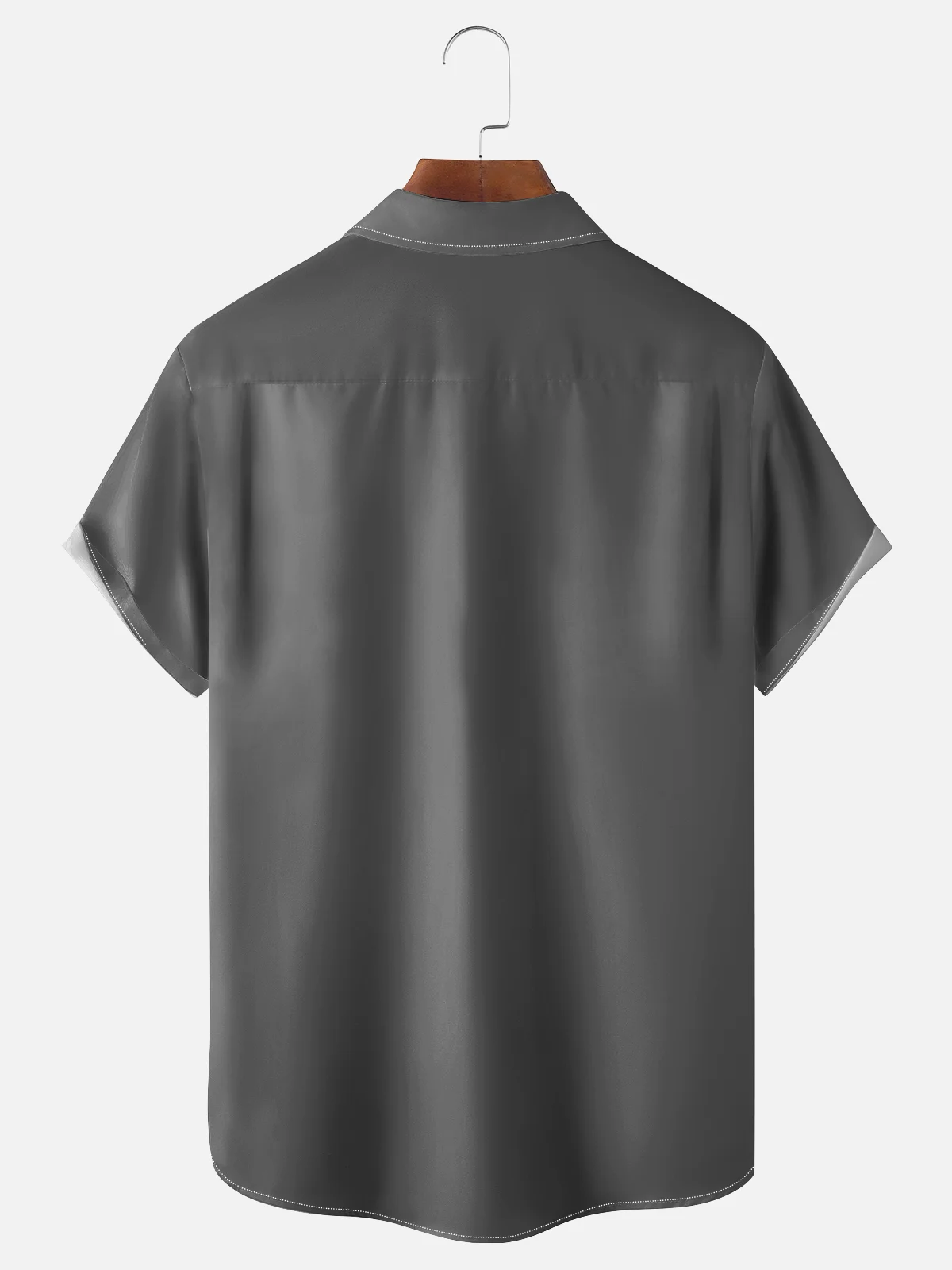 Moisture-wicking Geomatric Chest Pocket Bowling Shirt