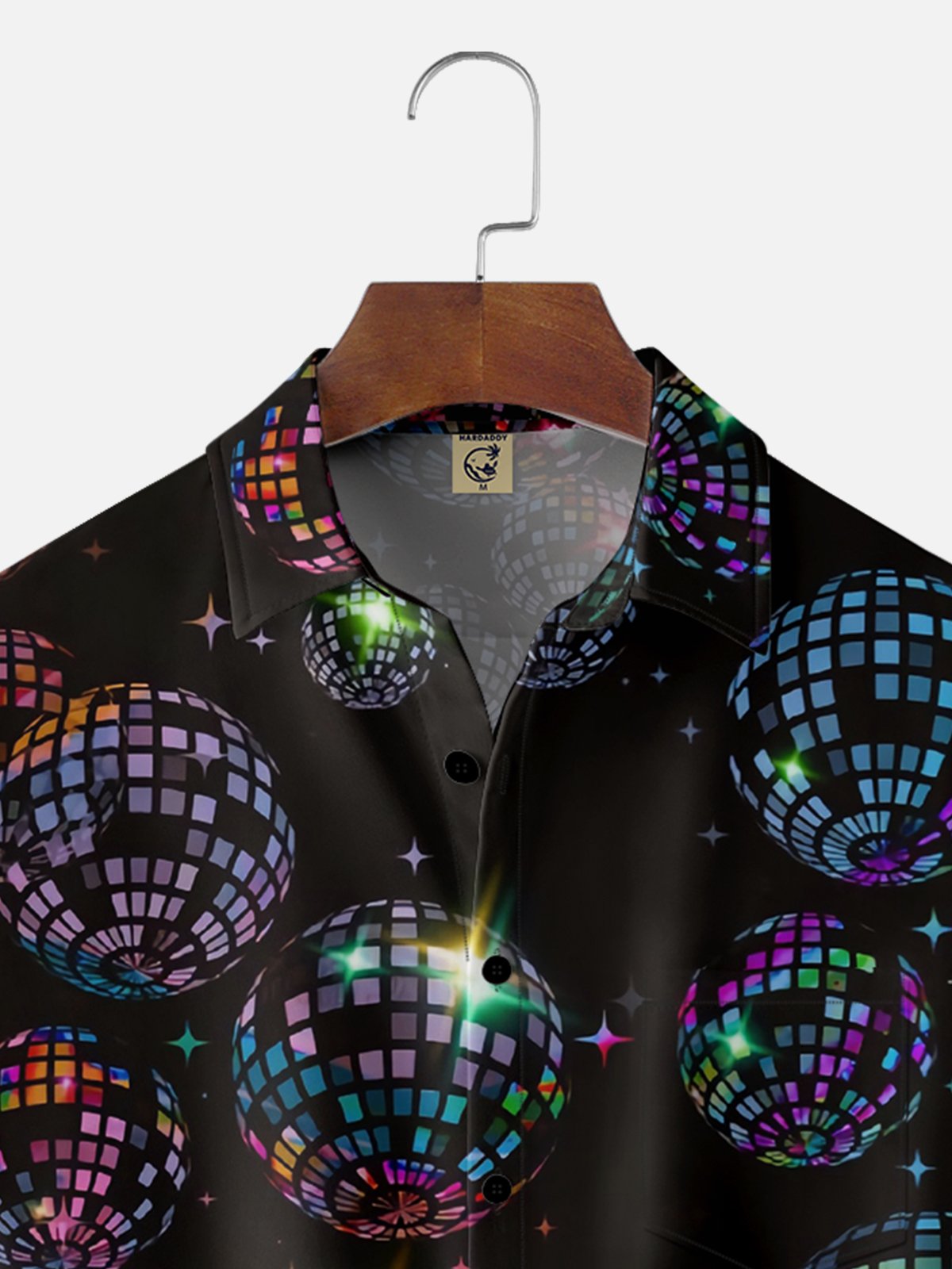 Moisture-wicking Disco Party Lanterns Chest Pocket Funky Party Shirt