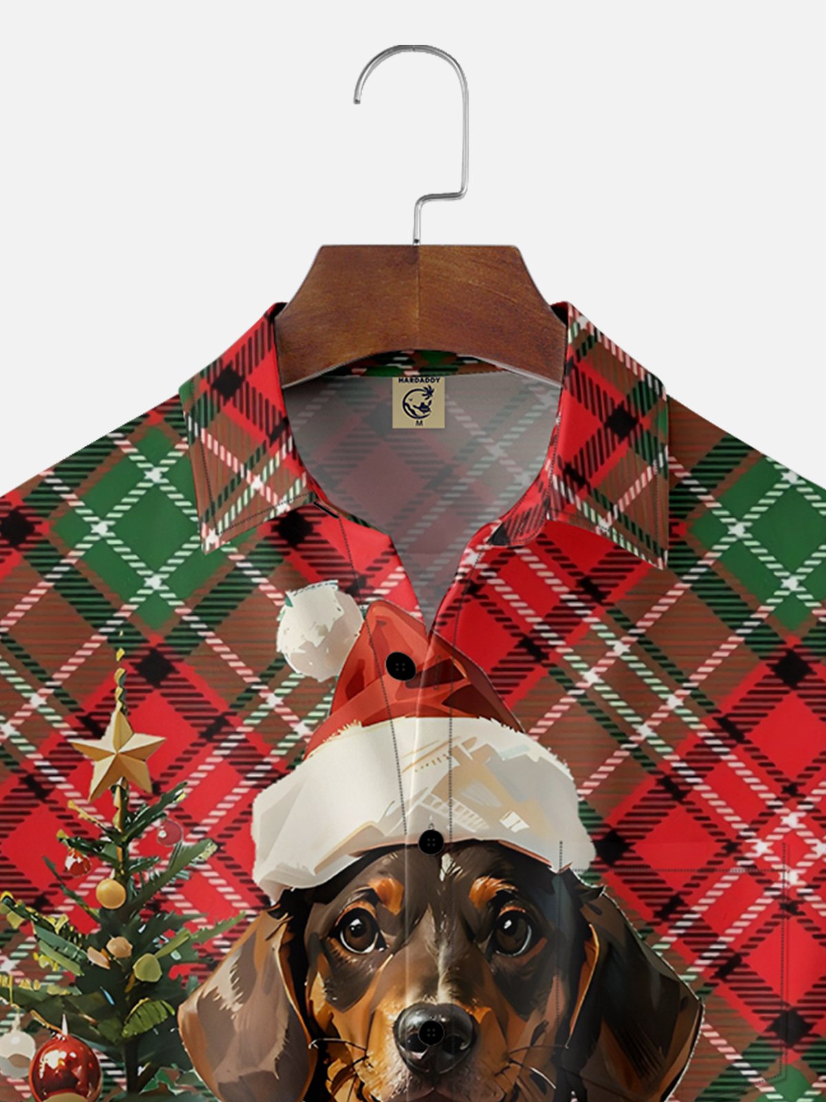 Moisture-wicking Christmas Tree Santa Hat Dog Pocket Casual Shirt