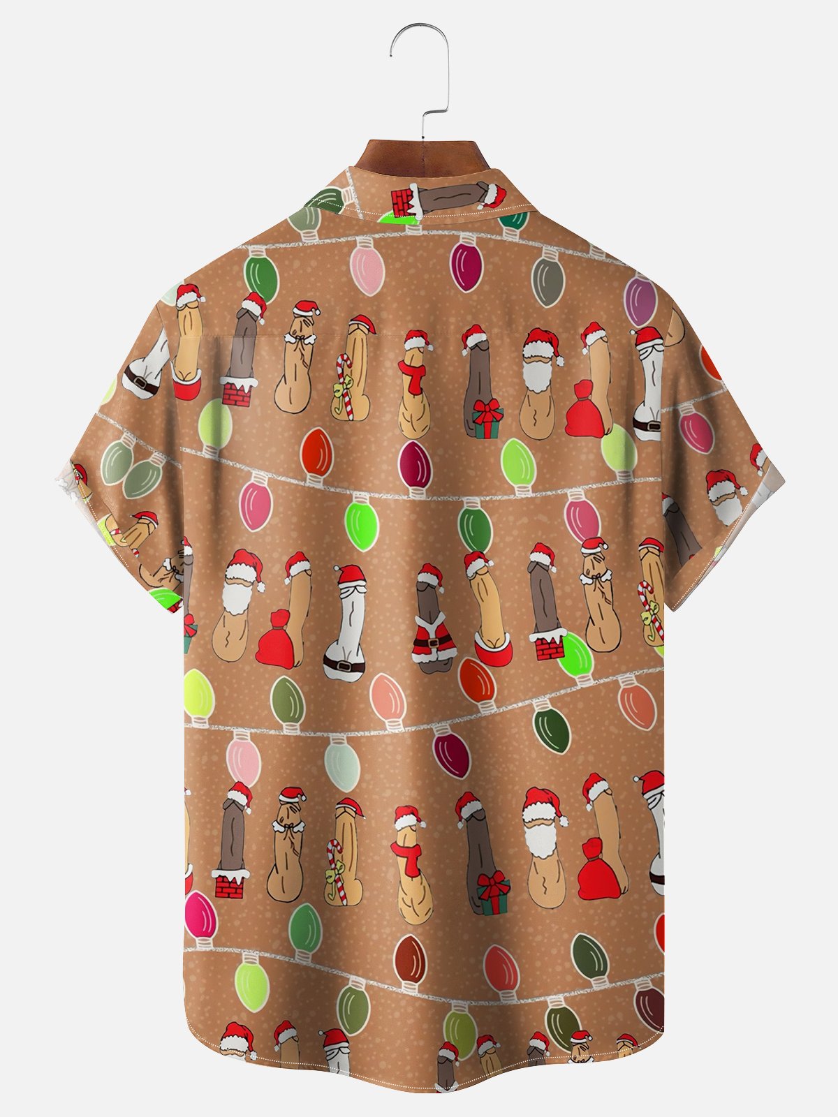 Moisture Wicking Christmas Ugly Decorated Chest Pocket Casual Shirt