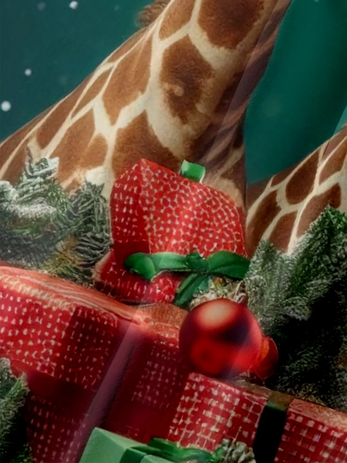 Moisture-wicking Christmas Santa Hat Giraffe Pocket Casual Shirt