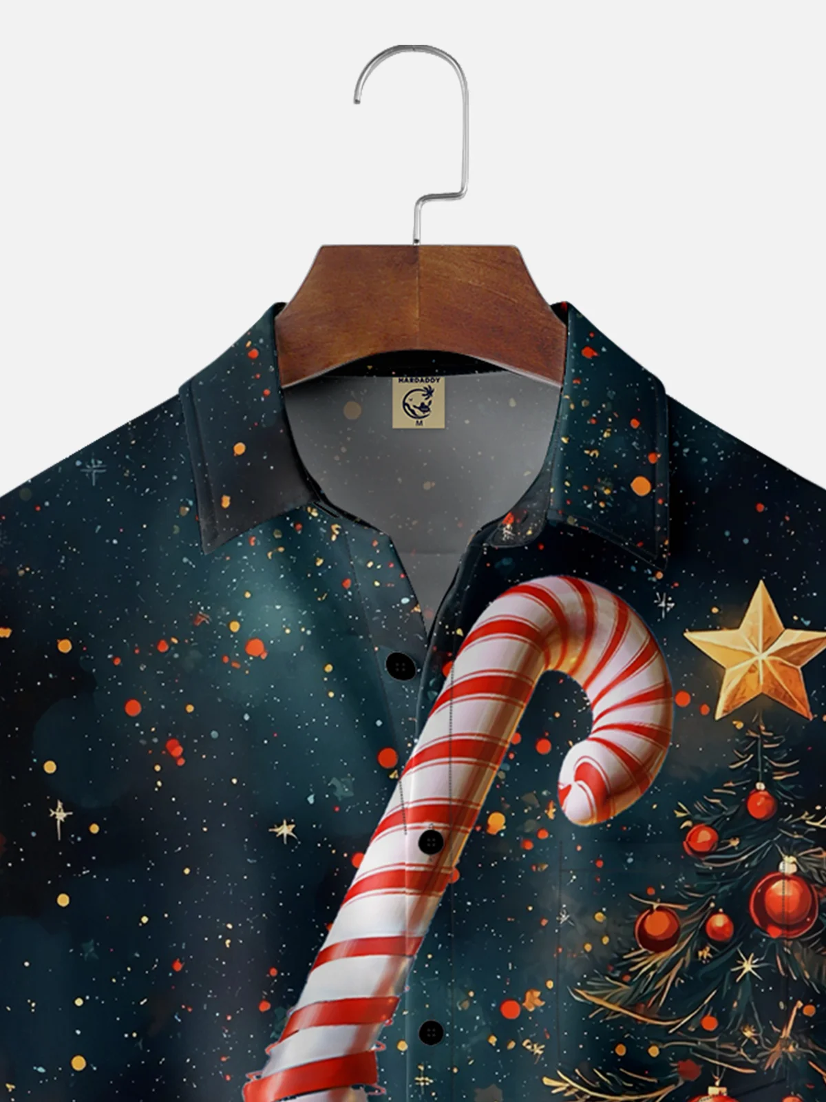 Moisture-wicking Christmas Tree Candy Canes Pocket Casual Shirt