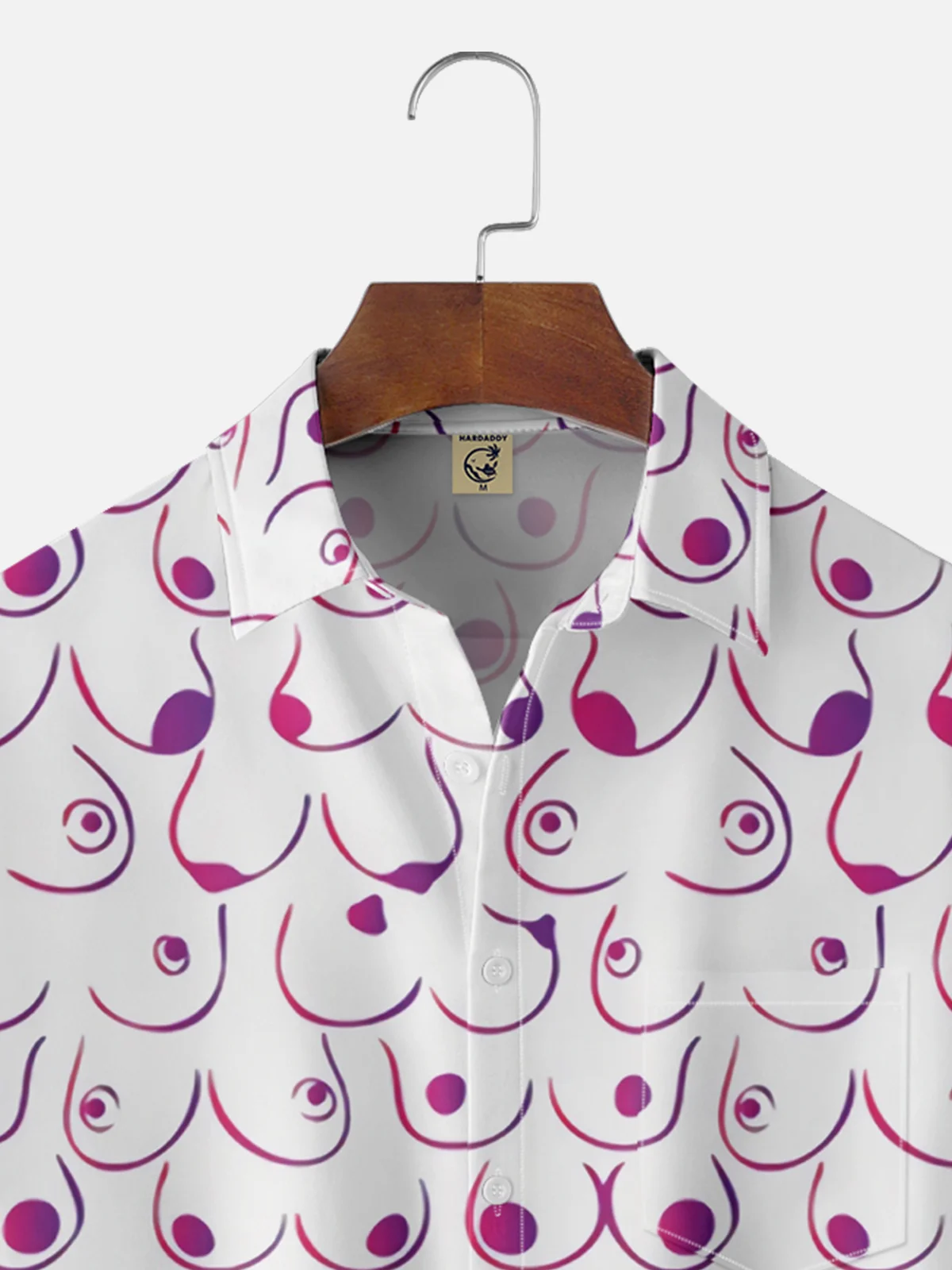 Moisture-wicking Art Breast Chest Pocket Casual Shirt