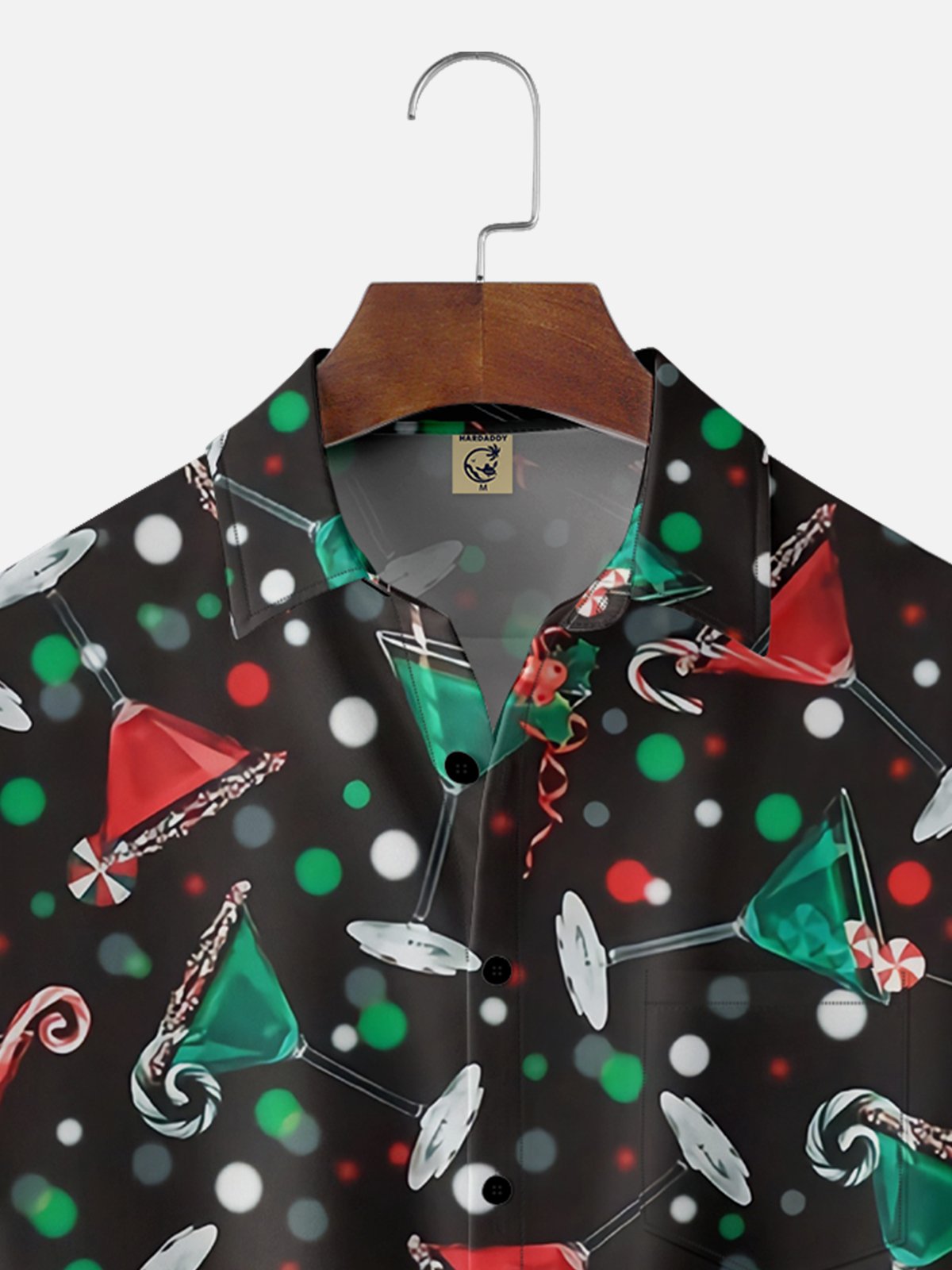 Moisture Wicking Christmas Christmas Mug Chest Pocket Casual Shirt