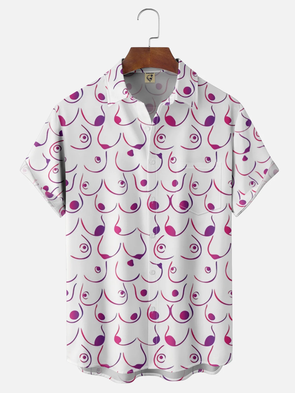 Moisture-wicking Art Breast Chest Pocket Casual Shirt