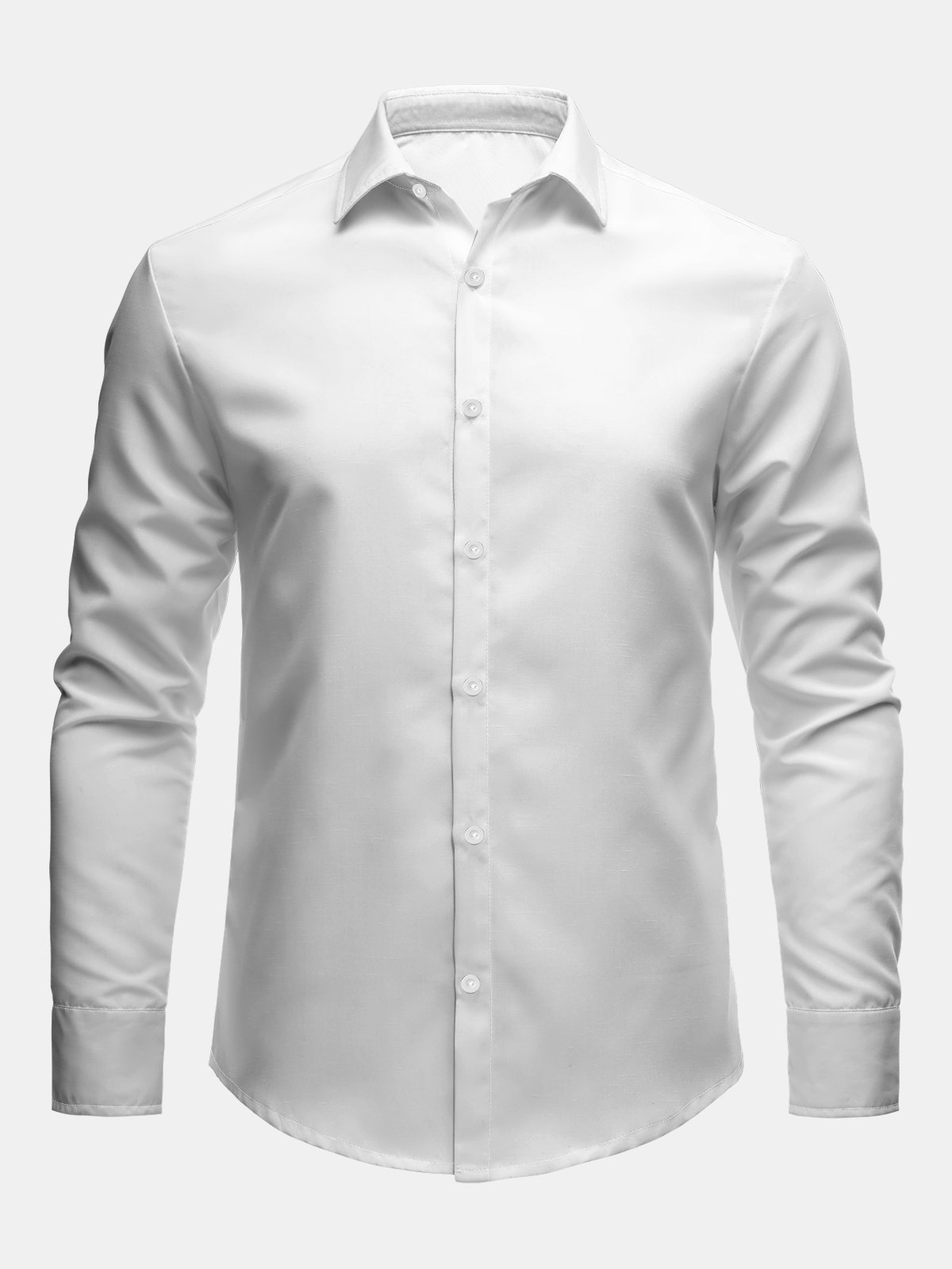 Moisture-wicking Solid Color Business Dress Shirt