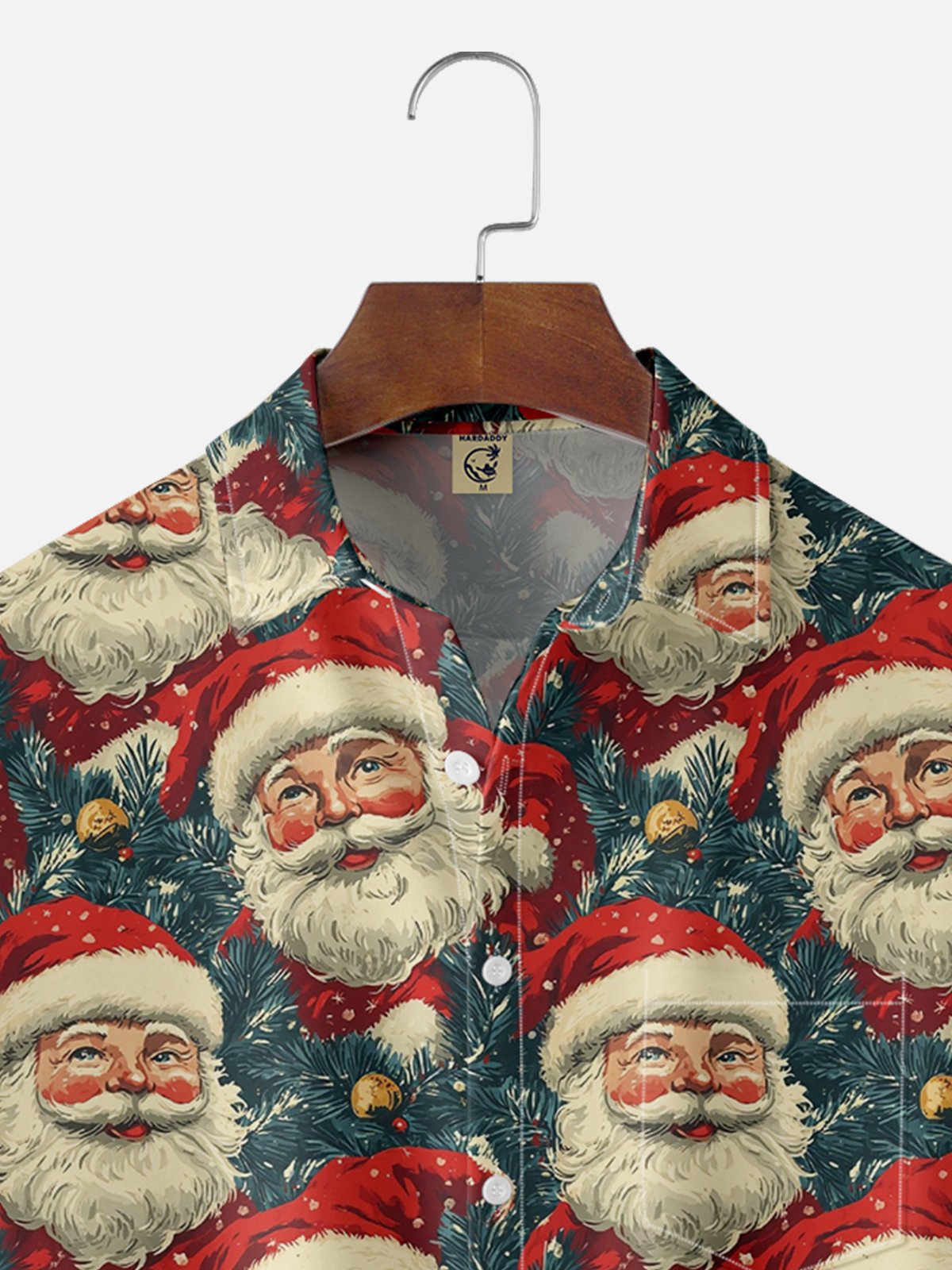 Moisture Wicking Santa Claus Chest Pocket Hawaiian Shirt