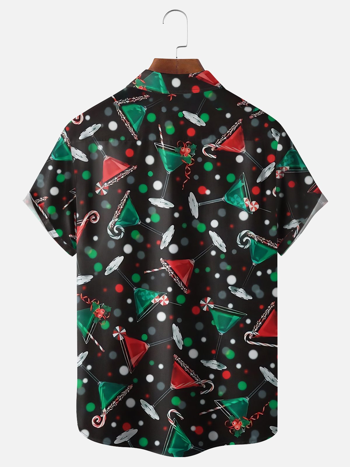 Moisture Wicking Christmas Christmas Mug Chest Pocket Casual Shirt