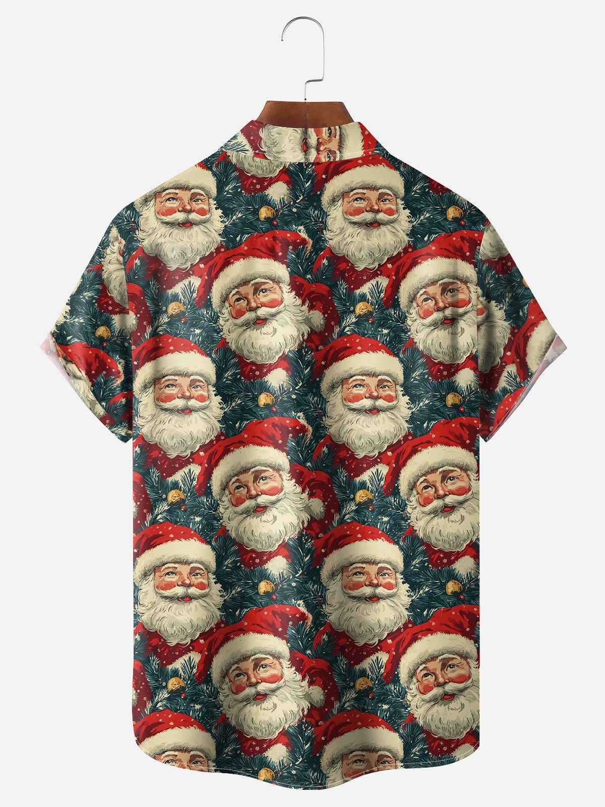 Moisture Wicking Santa Claus Chest Pocket Hawaiian Shirt