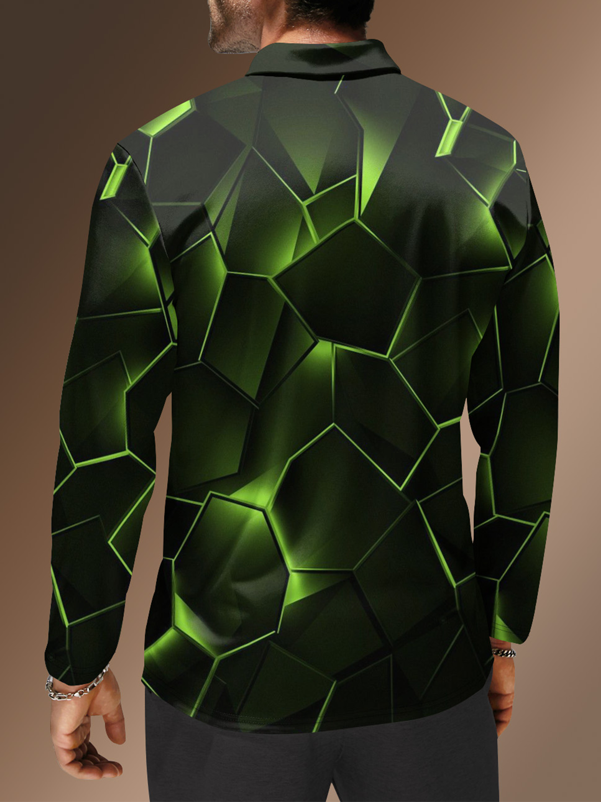 Moisture Wicking Art Abstract Print Gradient Golf Polo
