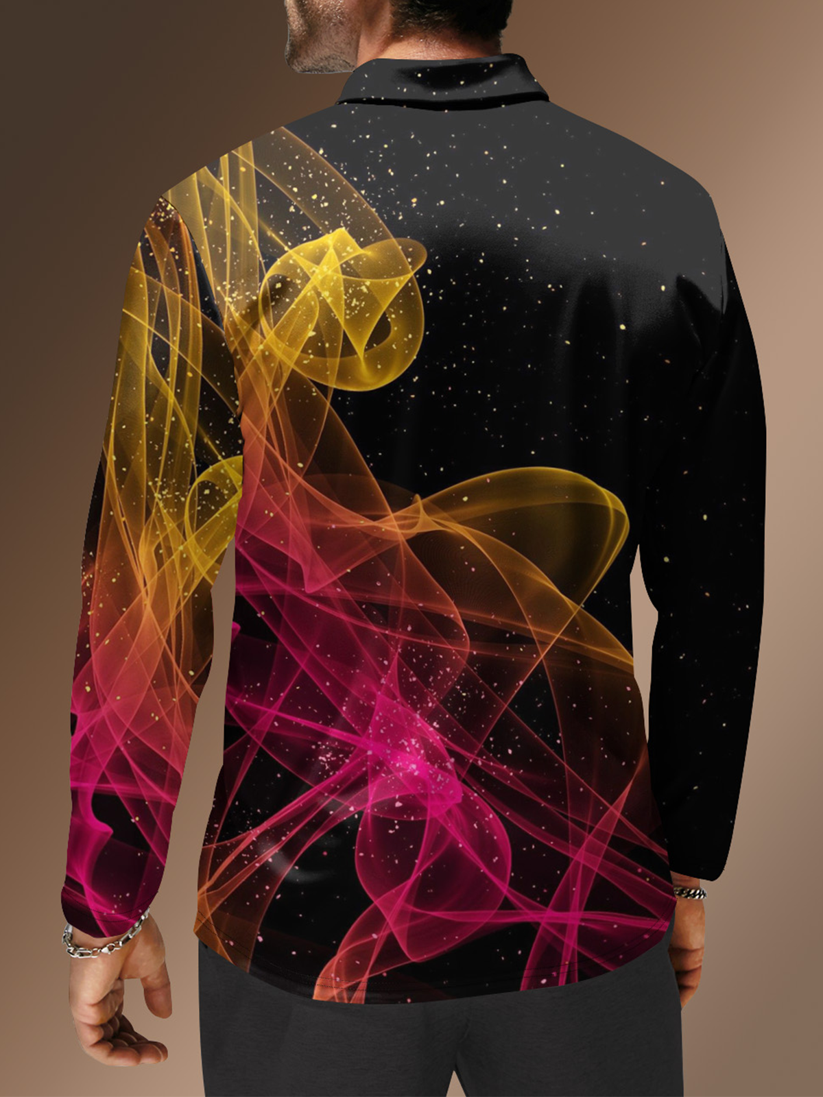 Moisture Wicking Art Abstract Print Gradient Golf Polo