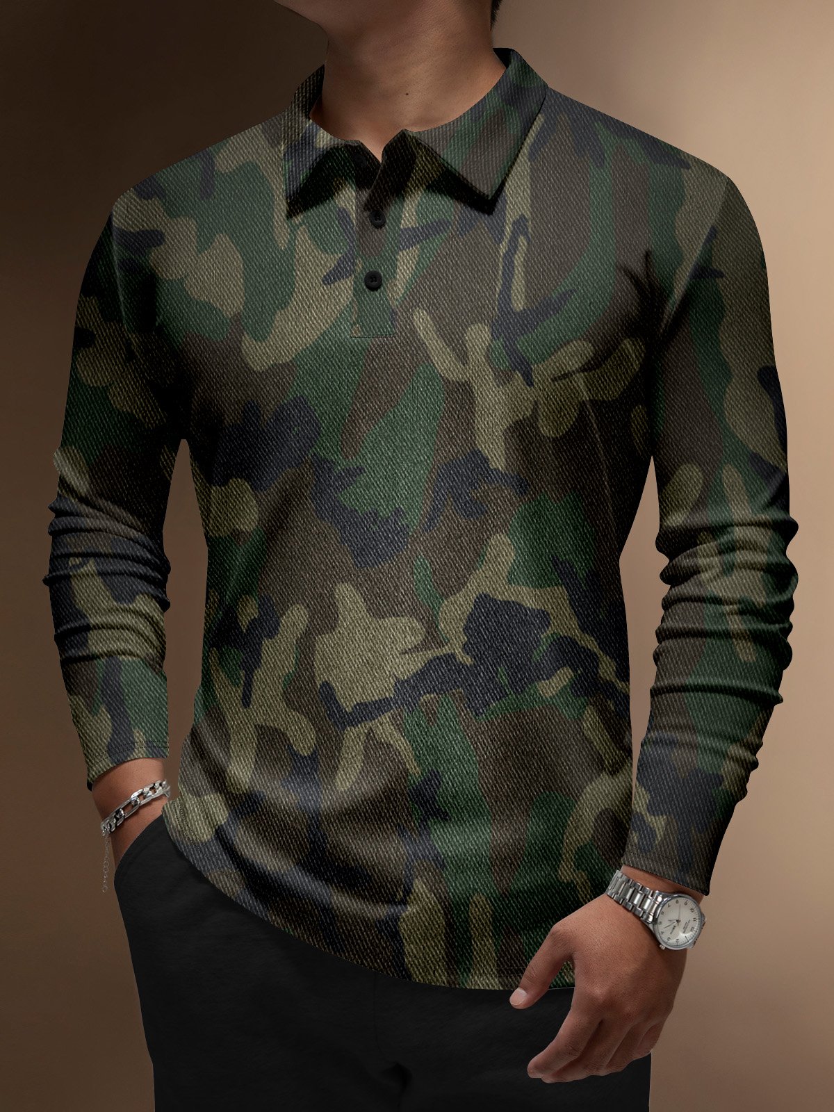 Moisture Wicking Art Abstract Camo Golf Polo