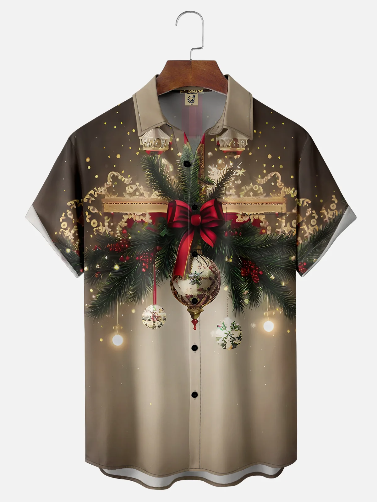 Moisture-wicking Christmas Decoration Chest Pocket Hawaiian Shirt