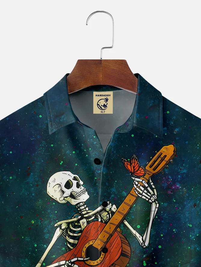Tall Size David Lozeau Artist Collaboration Illustration Moisture-wicking Chest Pocket Casual Shirt