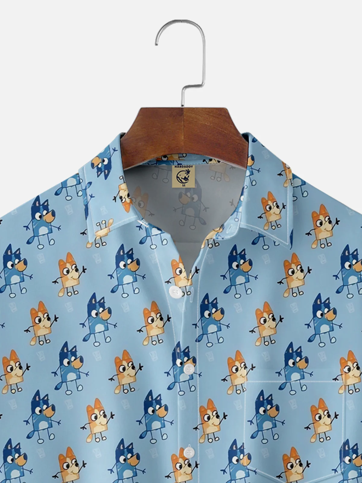 Moisture-wicking Cartoon Dog Chest Pocket Casual Shirt