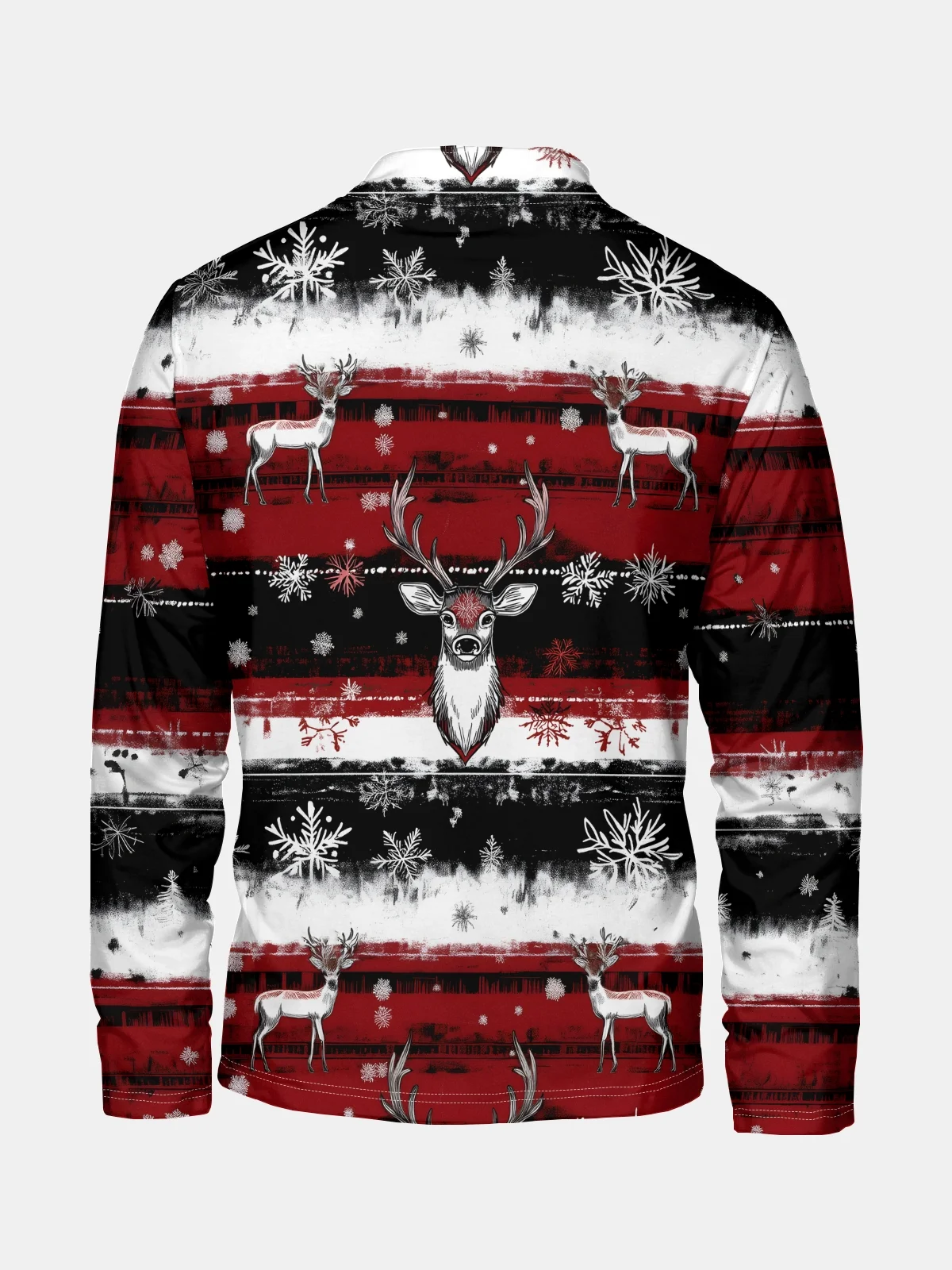 Christmas Snowflake Reindeer Half-zip Pullover Sweatshirt