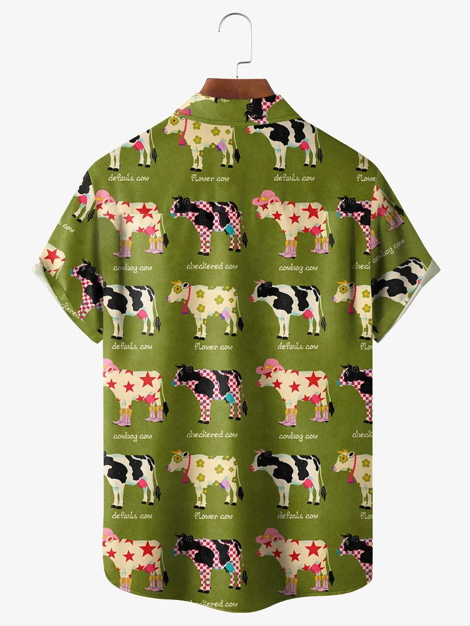 Tall Size Andreea Dumuta Artist Collaboration Illustration Moisture-wicking Chest Pocket Casual Shirt