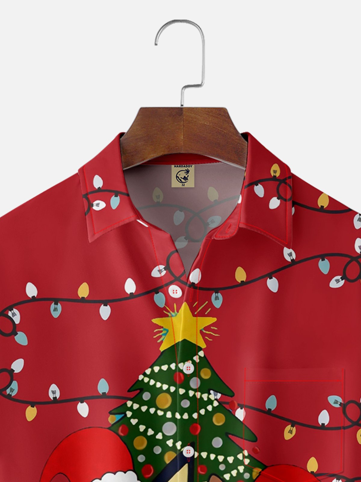 Moisture-wicking Christmas Dogs Chest Pocket Casual Shirt