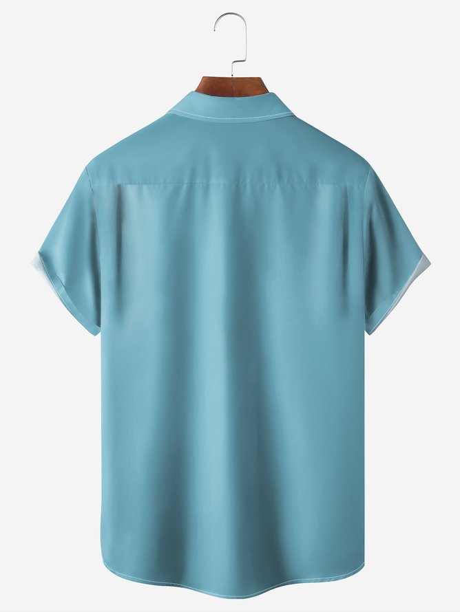 Tall Size David Lozeau Artist Collaboration Illustration Moisture-wicking Chest Pocket Casual Shirt