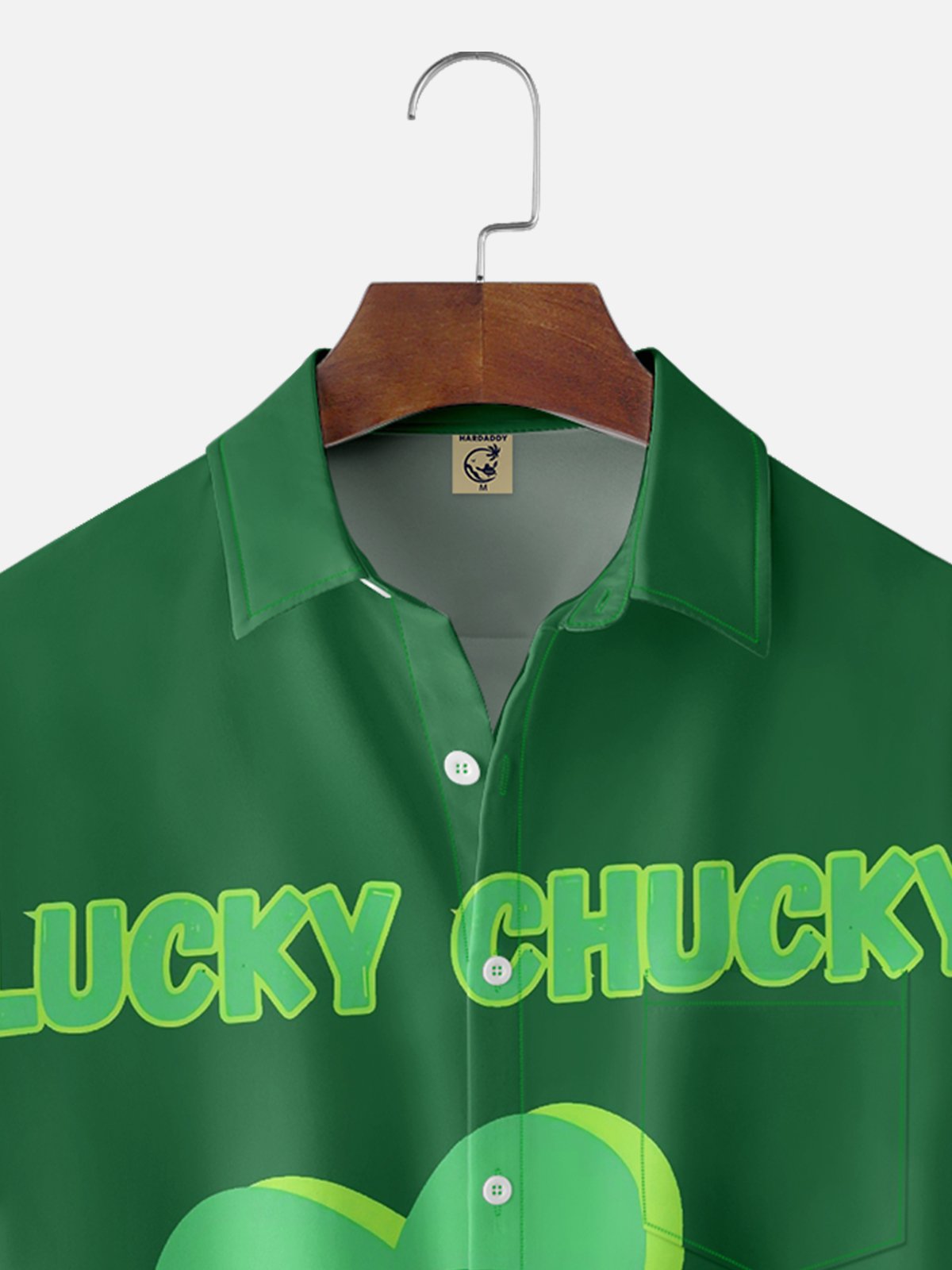 Moisture-wicking St Patricks Day Shamrock Chest Pocket Casual Shirt