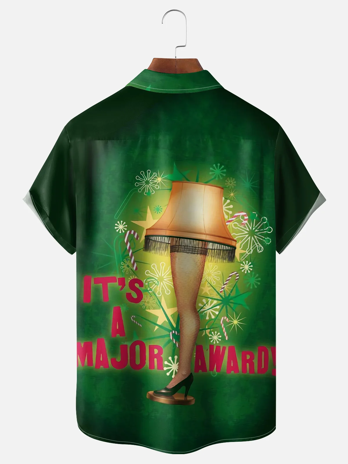 Moisture-wicking Christmas Major Award Leg Lamp Chest Pocket Casual Shirt