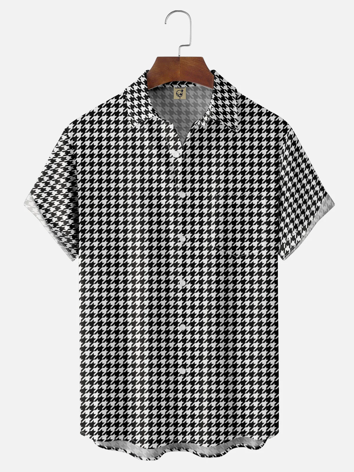 Moisture-wicking Houndstooth Dogtooth Chest Pocket Casual Shirt