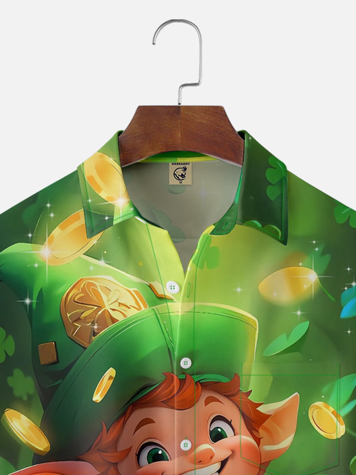 Moisture-wicking St Patricks Day Shamrock Chest Pocket Casual Shirt