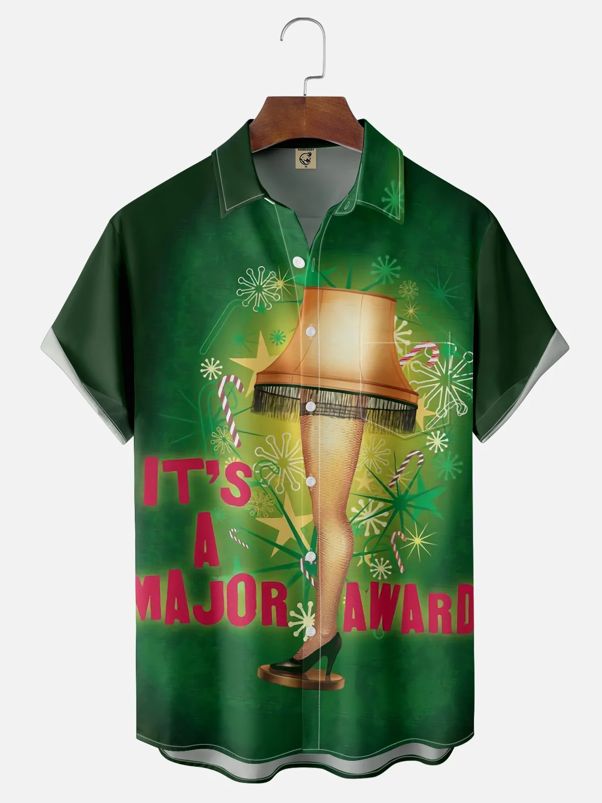 Moisture-wicking Christmas Major Award Leg Lamp Chest Pocket Casual Shirt