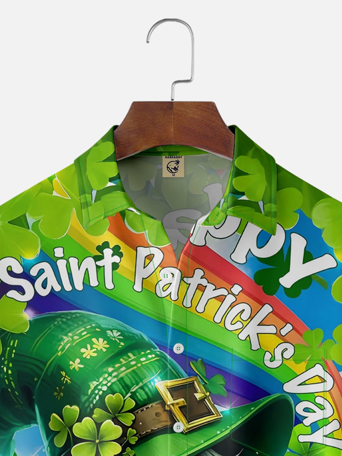 Moisture-wicking St. Patrick's Day Gold Coins Gnome Chest Pocket Casual Shirt