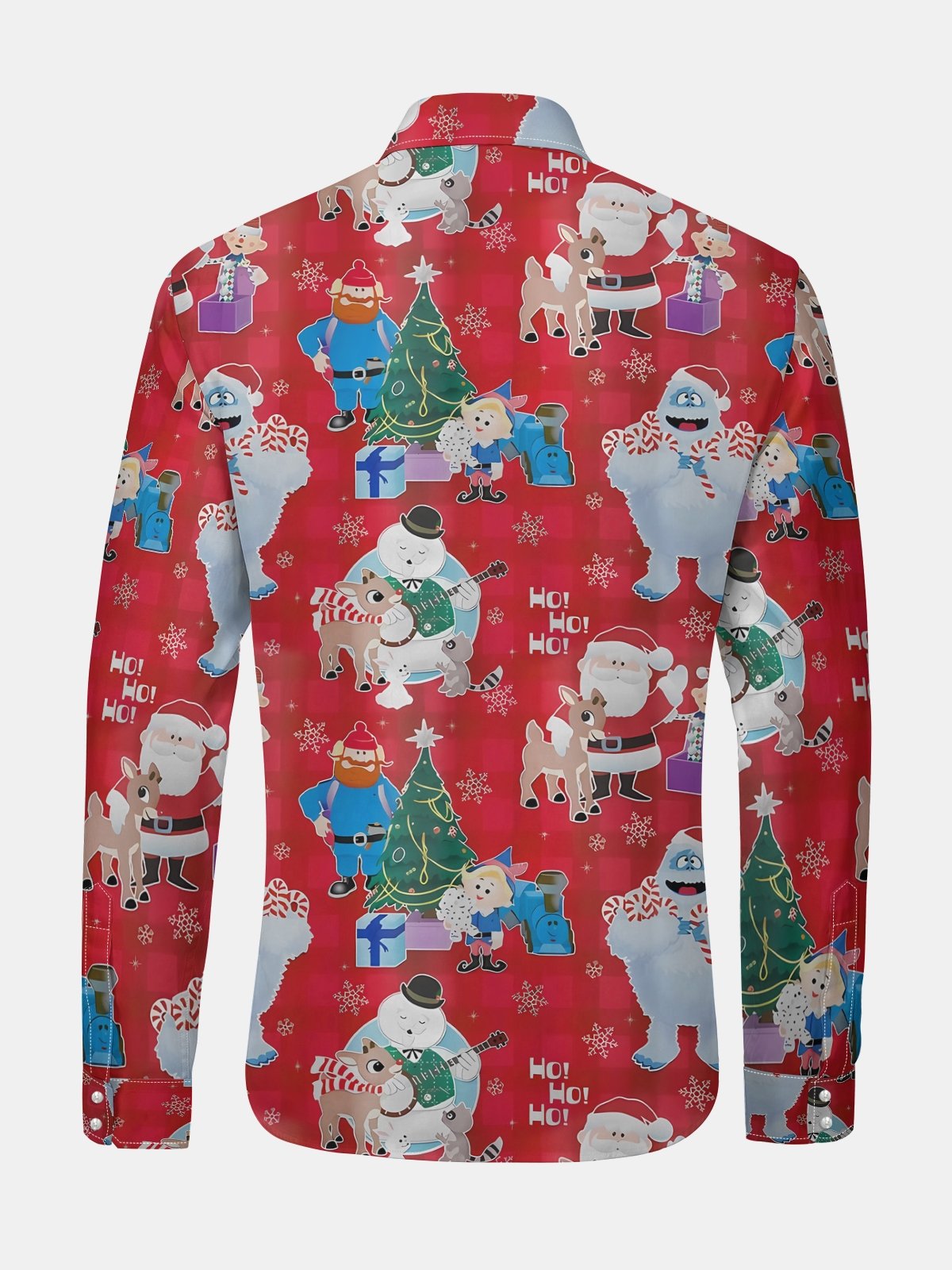 Christmas Cartoon Long Sleeve Casual Dress Shirt