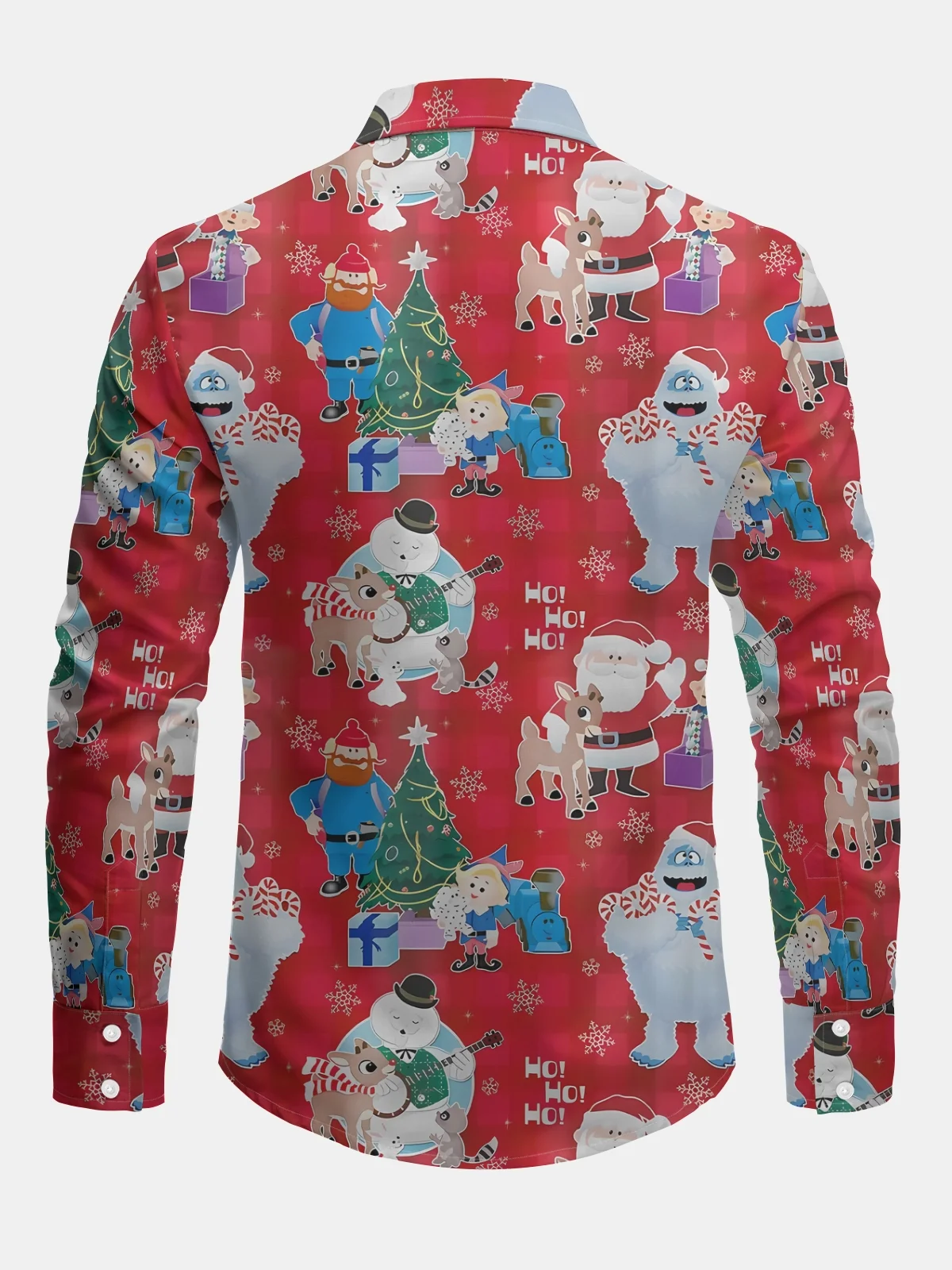 Christmas Cartoon Long Sleeve Casual Dress Shirt