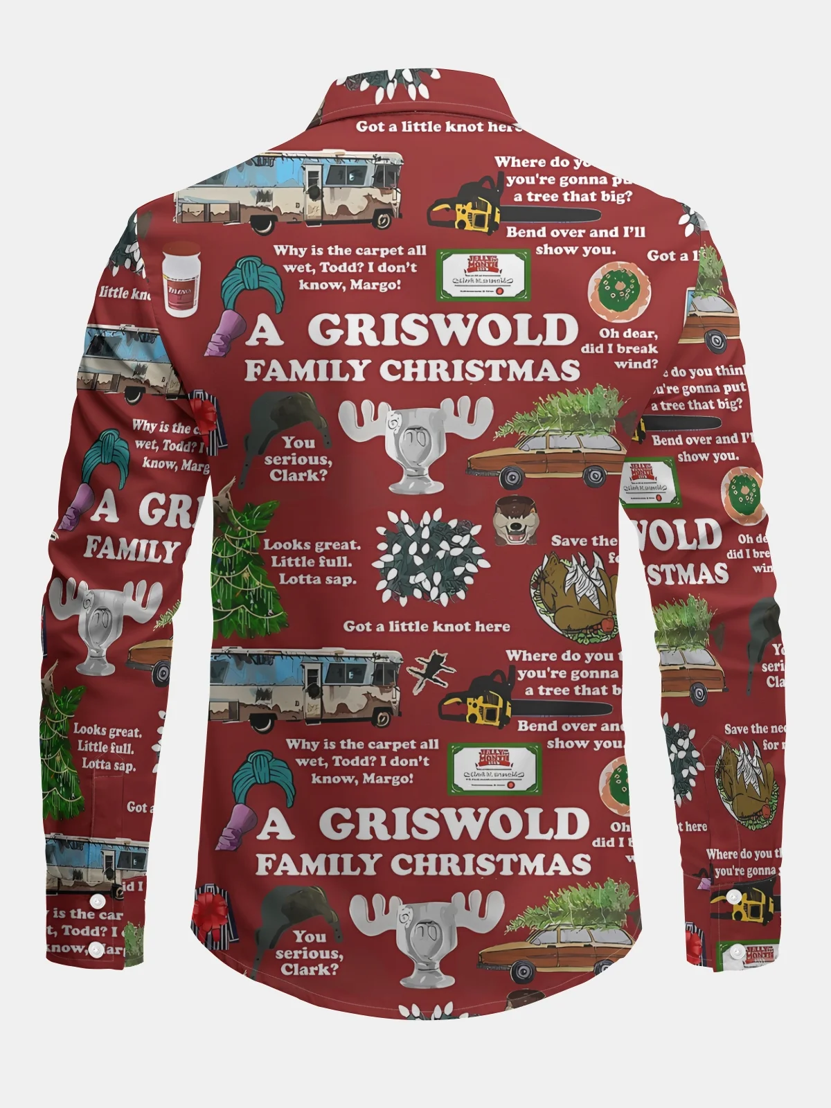 Christmas Griswold Long Sleeve Casual Dress Shirt