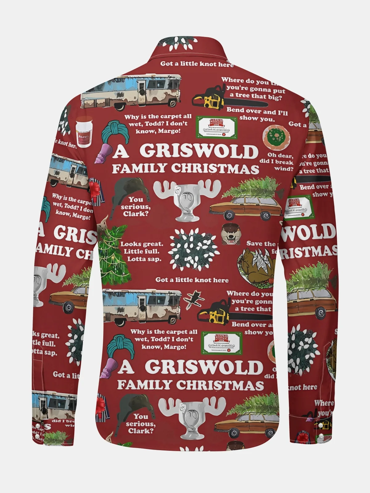 Christmas Griswold Long Sleeve Casual Dress Shirt