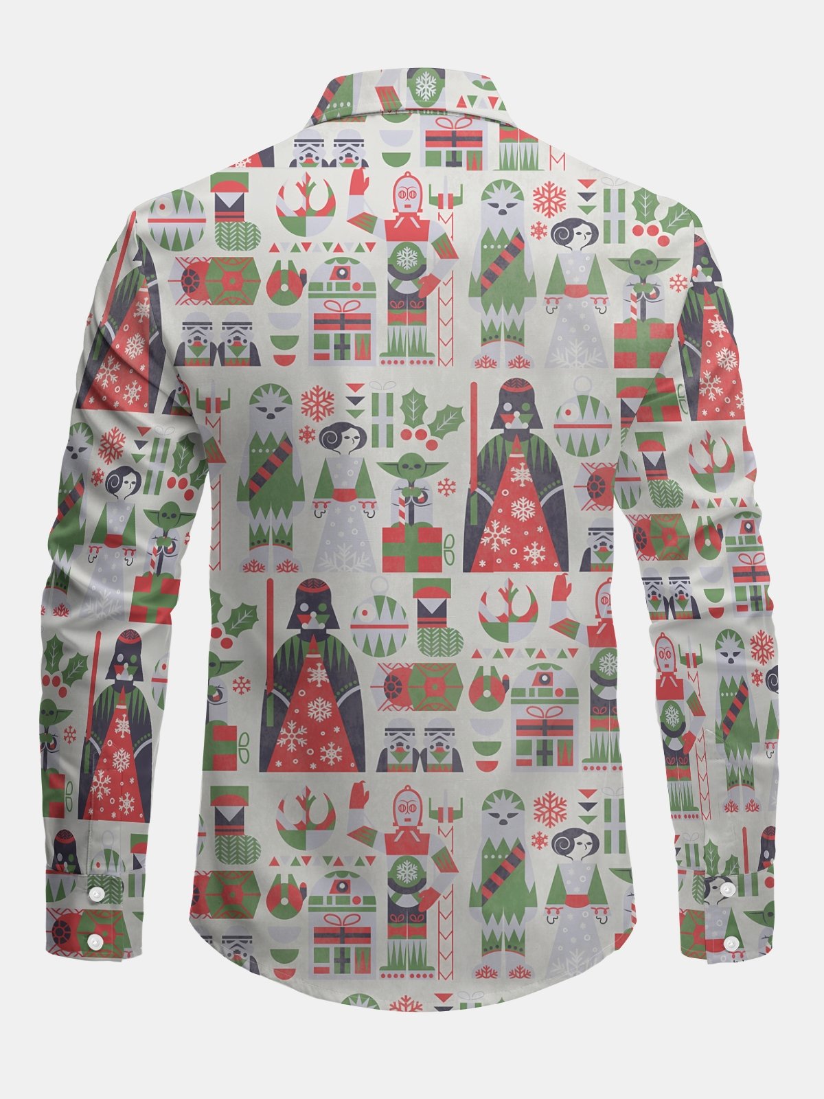 Christmas Santa Claus Long Sleeve Casual Dress Shirt