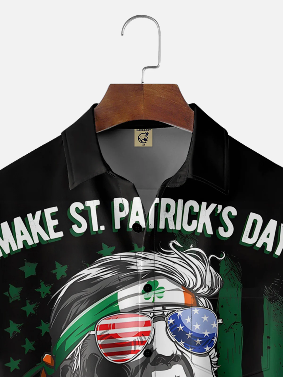 Moisture Wicking St. Patrick's Day Trump Chest Pocket Casual Shirt