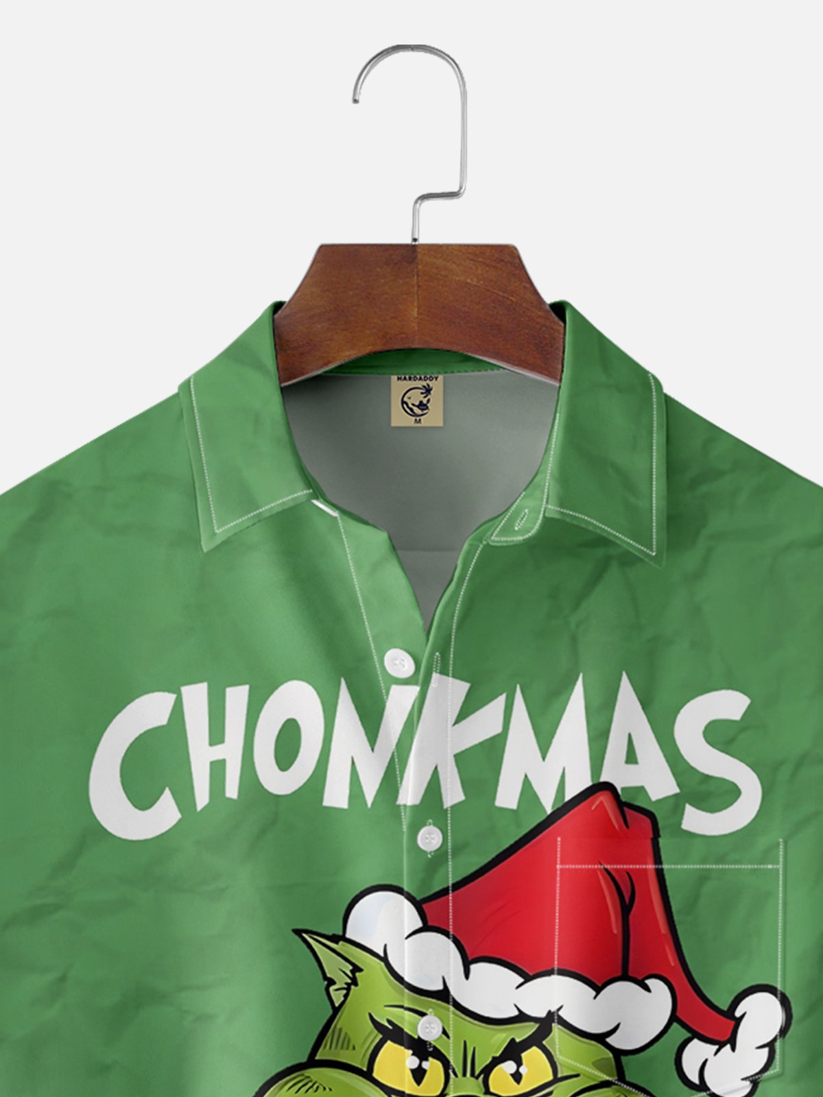 Moisture-wicking Christmas CHONKMAS Chest Pocket Hawaiian Shirt