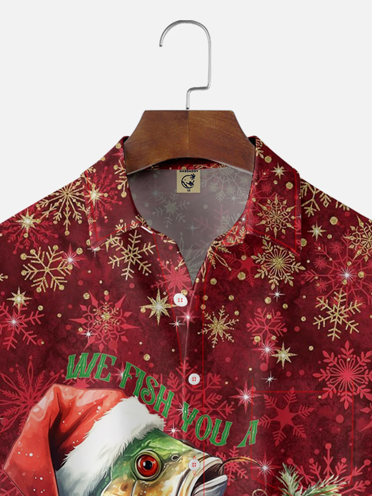 Moisture-wicking We Fish You A Merry Christmas Chest Pocket Casual Shirt