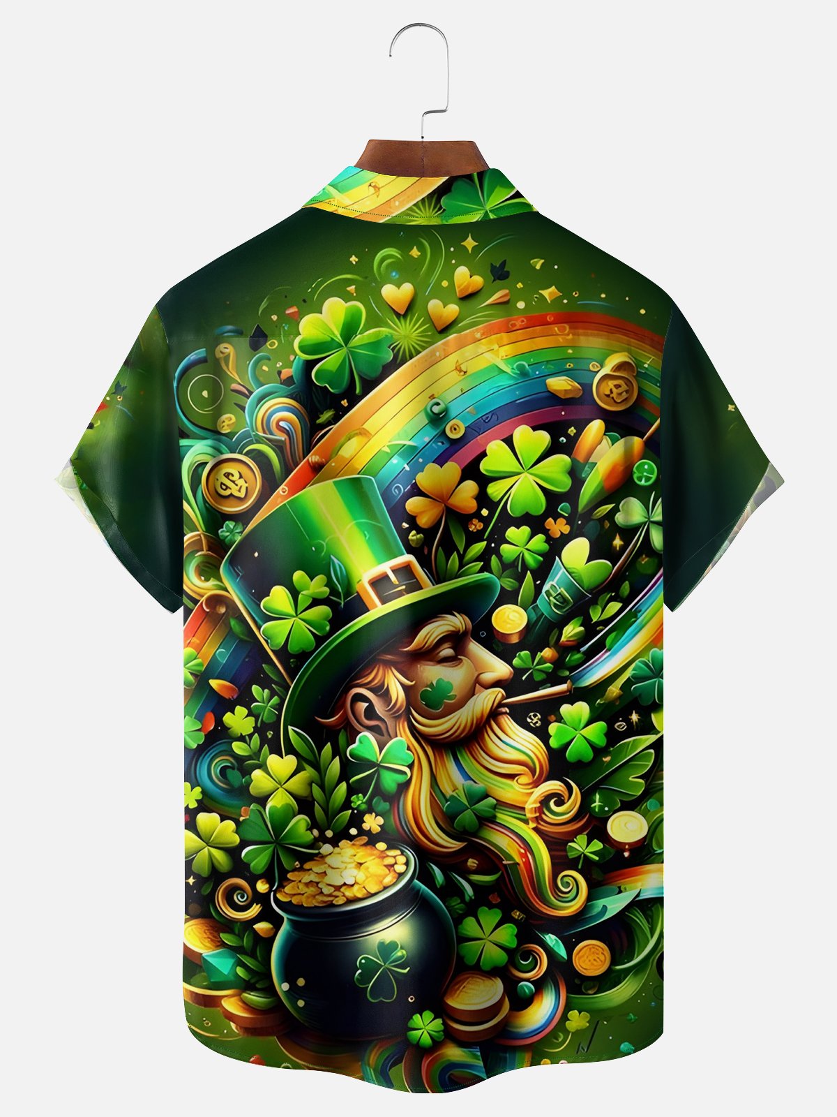 Moisture-wicking St. Patrick's Day Chest Pocket Casual Shirt