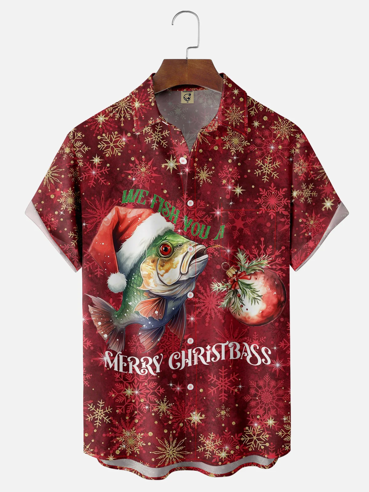 Moisture-wicking We Fish You A Merry Christmas Chest Pocket Casual Shirt