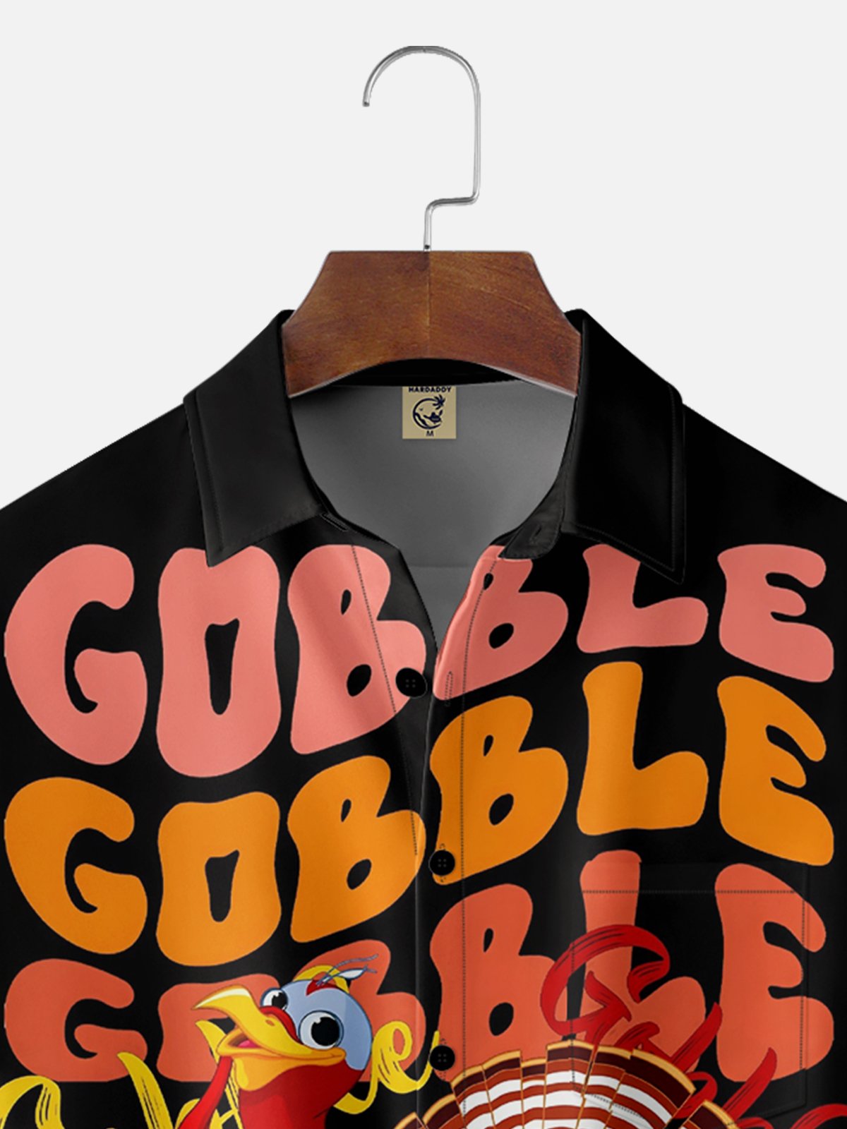 Moisture Wicking Thanksgiving Gobble Gobble Chest Pocket Casual Shirt